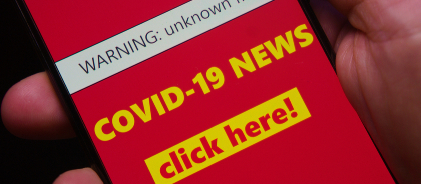 Coronavirus Scams alert on phone