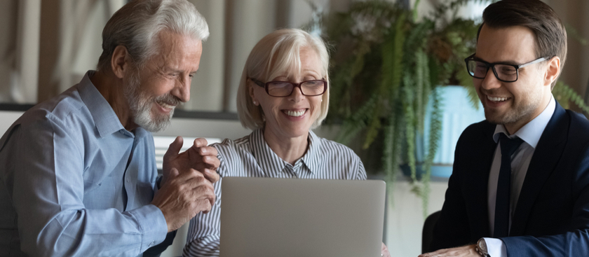 Senior couple having a meeting with financial advisor