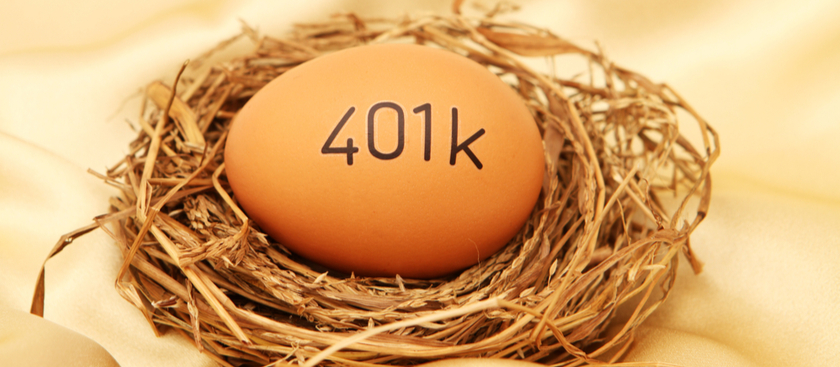 Egg in a nest with 401k on it