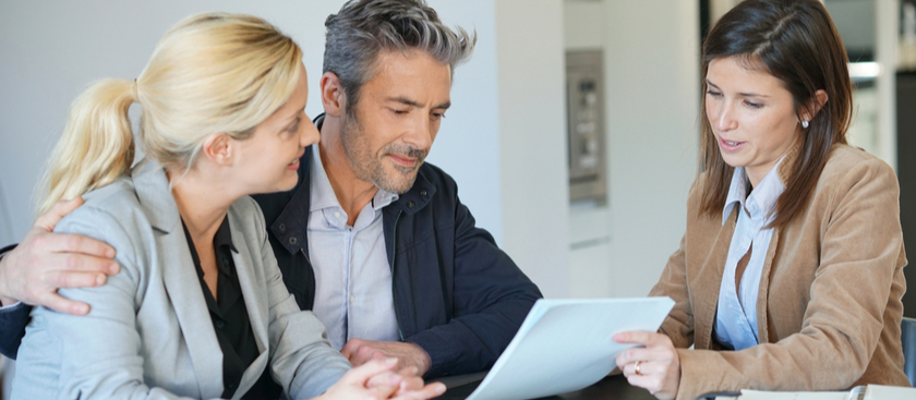 Couple working with a financial advisor