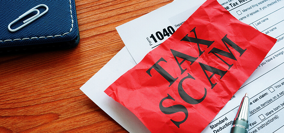 Paper that says tax Scam