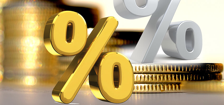 Percentage signs on coins