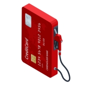 Credit card in the form of a gas pump icon