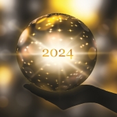 Sparkle sphere with 2024 in the inside